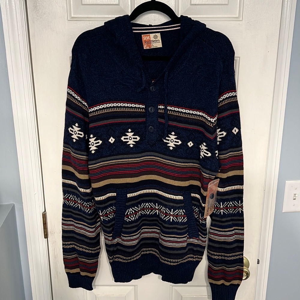 BRAND NEW WITH TAGS RuffHewn Knitted Sweater with Hood